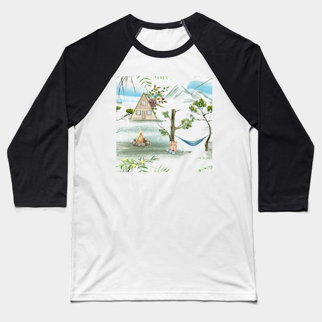 Hammock | Camping | Mountains Baseball T-Shirt by gronly